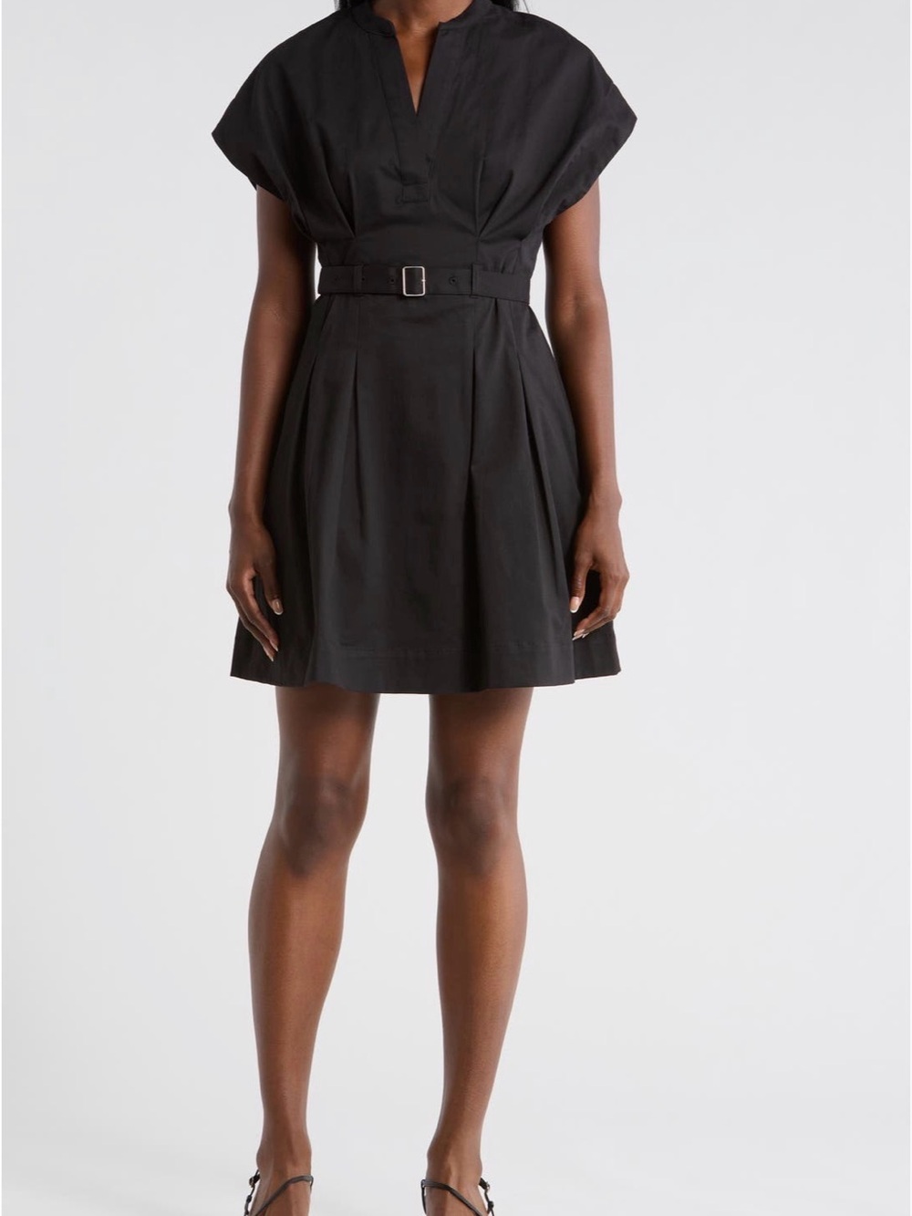 Ellen Tracy Black Belted Fit & Flare Dress Size M
